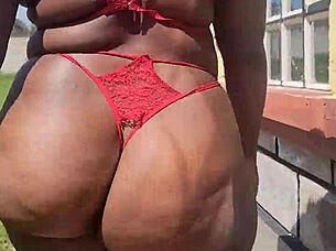 damn madam apple bottom's huge ass clapping on big black cock is driving all men crazy