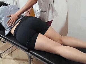 massage session turns happy ending fingering chubby patient moans