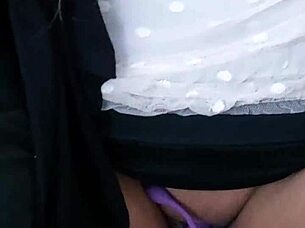 beruka horny latina parks toy-stuffed huge shaved pussy