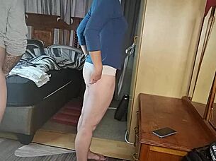 handjob turns doggystyle creampie in bedroom homemade