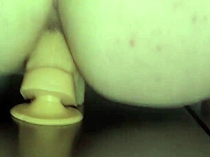 huge dildo stretches tight brazilian pussy wide