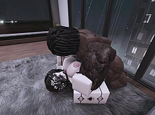 roblox goth babe takes big black cock