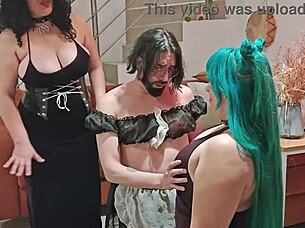 Pregnant witch maid cosplay orgy humiliation ritual