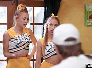 Blonde cheerleader teens khloe kapri kyler quinn coach anal threesome