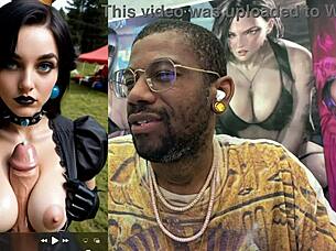 Tan Big Breast Goth Slut Teases Cum-Covered Cock in Lara Croft Cowgirl Ride