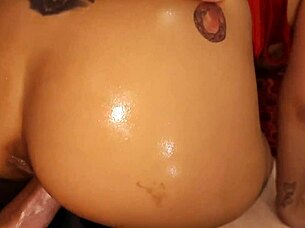 skinny milf's first tight ass creampie explosion