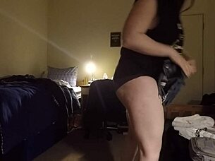 busty curvy milf spied and caught on hidden cam