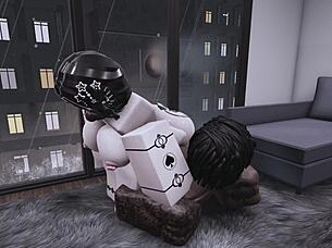 roblox goth babe takes big black cock