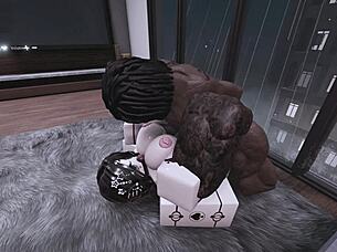 roblox goth babe takes big black cock