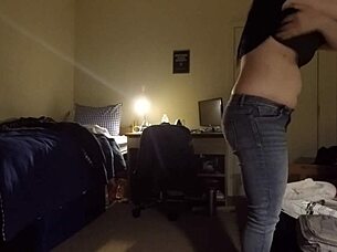 busty curvy milf spied and caught on hidden cam