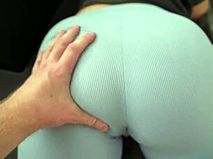 Caught Masturbating and Fucked Through Tight Yoga Pants Hole
