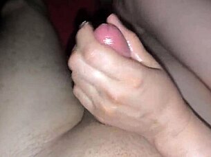arab wife's sensual double handjob teases husband's cum