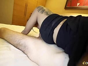 curvy thai tattooed ass smothers cock pov