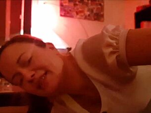 Horny french milf slut fucked doggystyle in sexy blue satin lingerie stockings