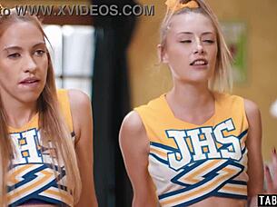 Blonde cheerleader teens khloe kapri kyler quinn coach anal threesome
