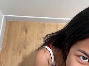 18yo asian teen sucks cock swallows cum