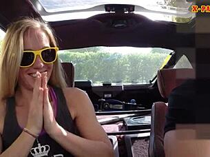 blonde bimbo's petite tits bounce in nasty pawnshop group pounding.