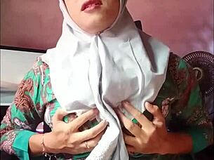 early morning hijab shemale strokes cock solo eagerly