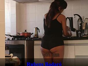 caught stroking now pounding ass in kitchen heat