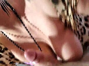 Hot Whore's Leopard Dance Leads to Deepthroat Orgasm Frenzy!