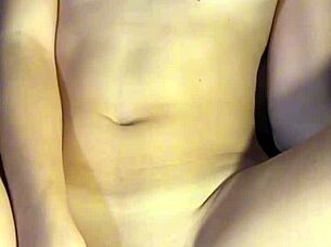 skinny babe's belly swells from passionate creampie in dorm