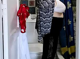 A day with mature Maria features toilet peeping and JOI fun