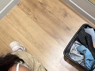 18yo asian teen sucks cock swallows cum