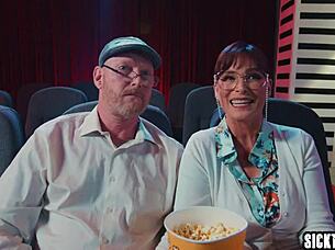 cinema teen athena faris rides boyfriend's cock moaning wildly