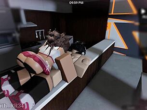 cheerleader slut bent over cafe counter for late-night creampie pounding