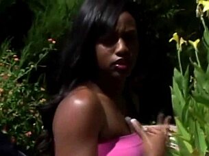 sexy ebony beauty's big natural tits bounce wild