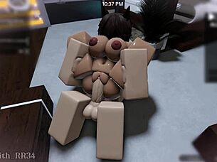 cheerleader slut bent over cafe counter for late-night creampie pounding