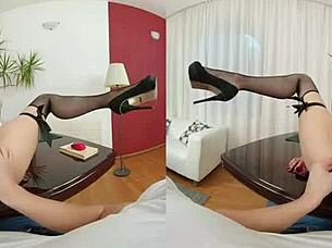 sexy czech brunette takes anal creampie pov after deepthroat handjob ride