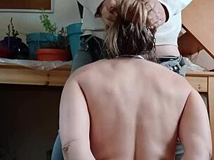 french bdsm slave spanked hard with uro play and facial cumshot