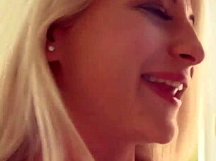 blonde hottie teases her horny gorgeous body homemade