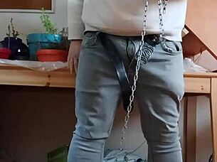 french bdsm slave spanked hard with uro play and facial cumshot