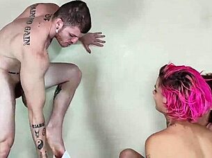 Hot bareback threesome big cocks wet ass pounding!