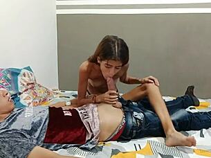 sexy petite latina enjoys hardcore home fuck session