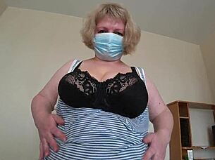 girlfriend's milf friend straps on for big butt doggystyle