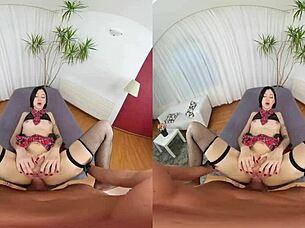 sexy czech brunette takes anal creampie pov after deepthroat handjob ride