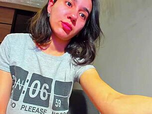 Brunette binds huge natural tits in bondage