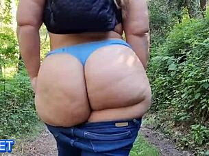 gordibuena's huge ass railed in forest doggy?