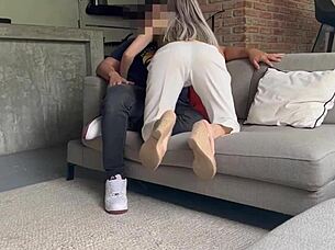 roomie gets rough fucked doggystyle by fat roommate in lobby after drinks 😈🔥