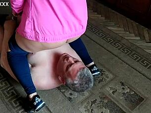 old man explodes from young wife's prostate massage technique