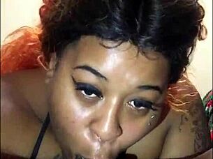 deepthroat bbw slut gags on monster bbc facial explosion