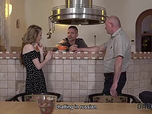 Old man savors young Russian teen pussy taste forever in 4K