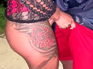 Casada flashes hot body on street for cyclist cum!