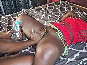 midget ebony babe fucks life-size real sex doll tight pussy