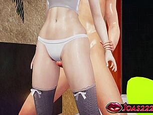 Sexy Ashe's Panties Thighjob Underwater Doggystyle Cumshot!