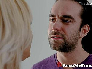 Pervy stepson busts gold digger stepmom Sara St Clair for raw fuck silence
