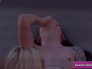 horny goth teens lick juicy pussies outdoors to climax